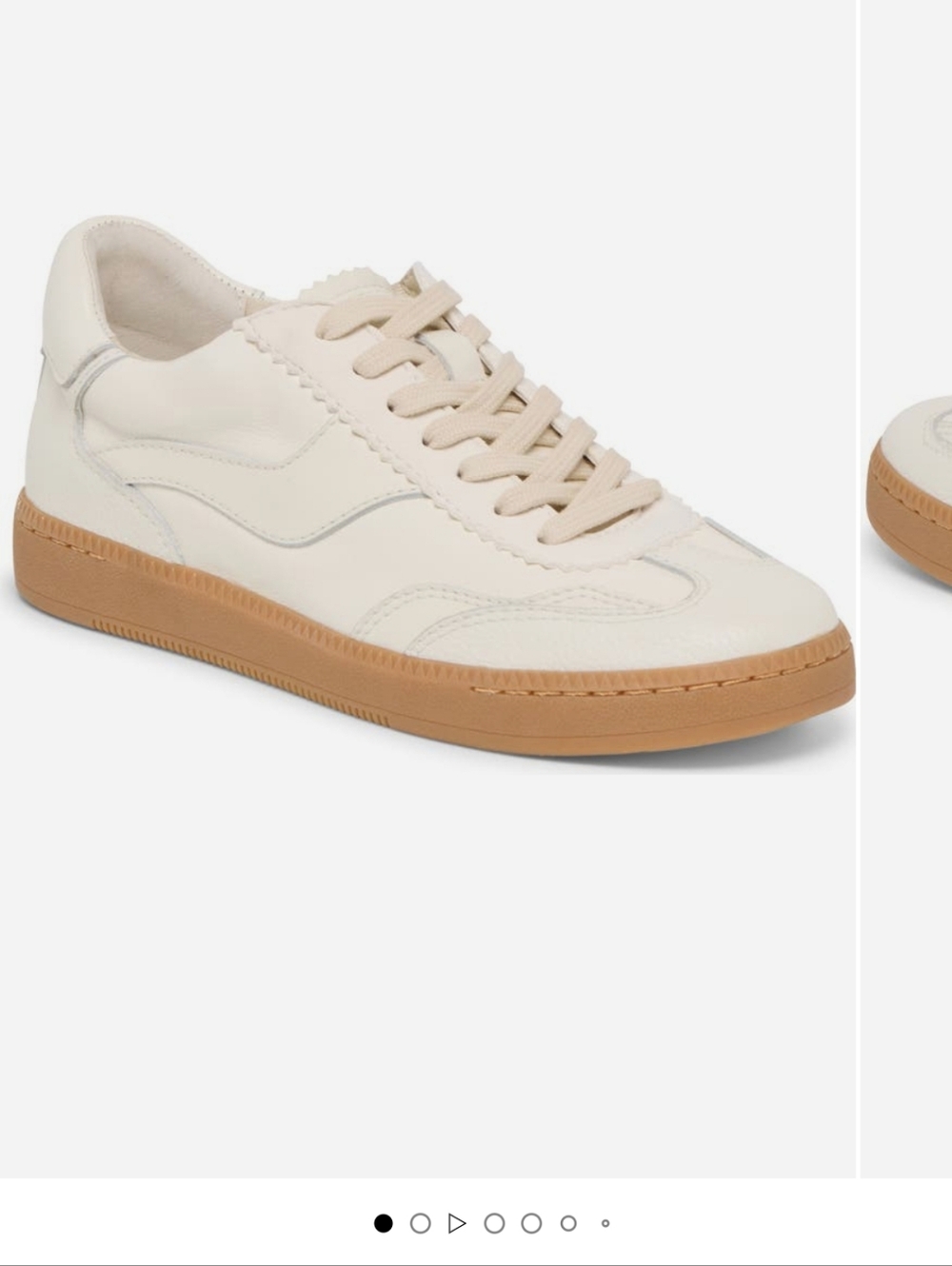Dolce Vita Cream Leather Sneakers with Gum Sole